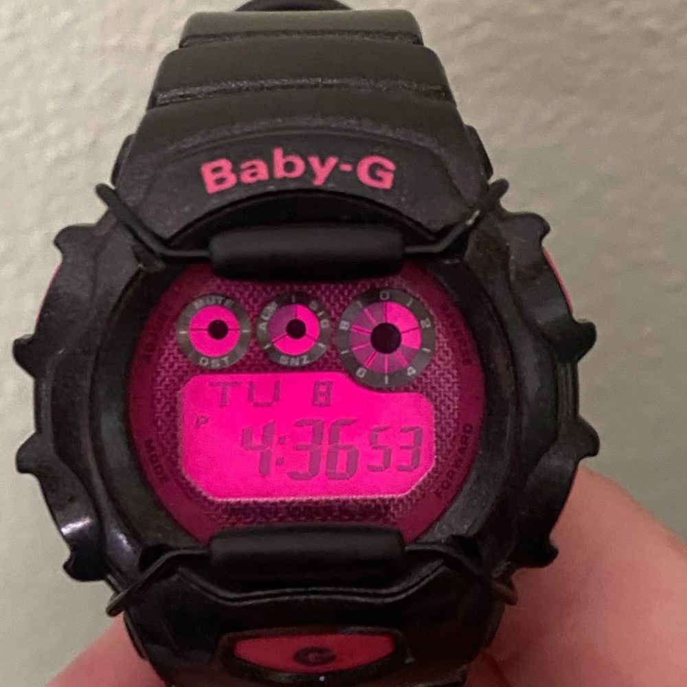 Water Resistant Black and Pink Baby-G Women’s Watch